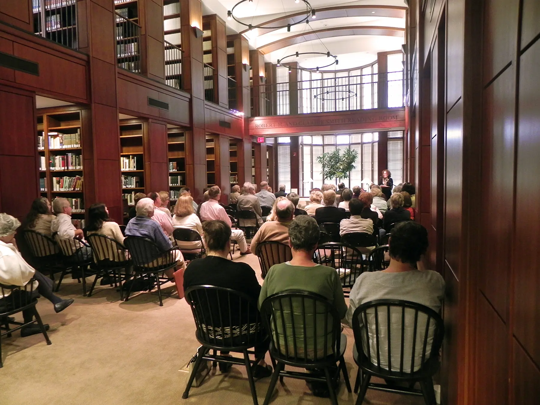 Guests gather at the Jefferson Library Reading Room for a presentation